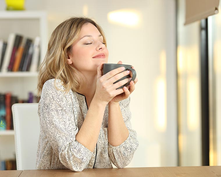 Woman drinking tea