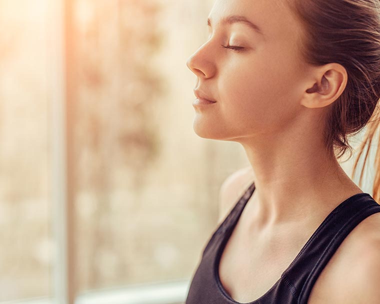 woman meditating