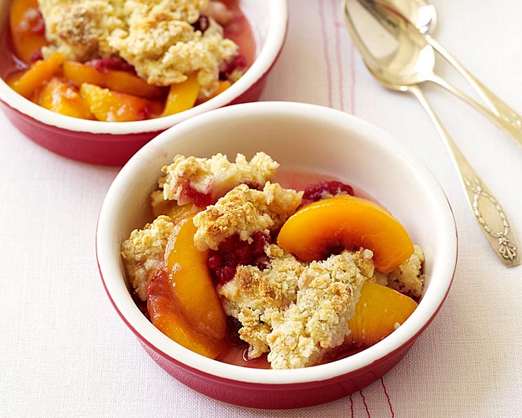 Raspberry-peach Cobbler